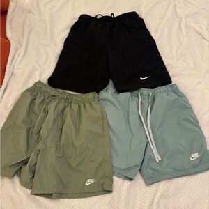 Nike Men's Athletic Shorts - Black, Olive, and Light Blue